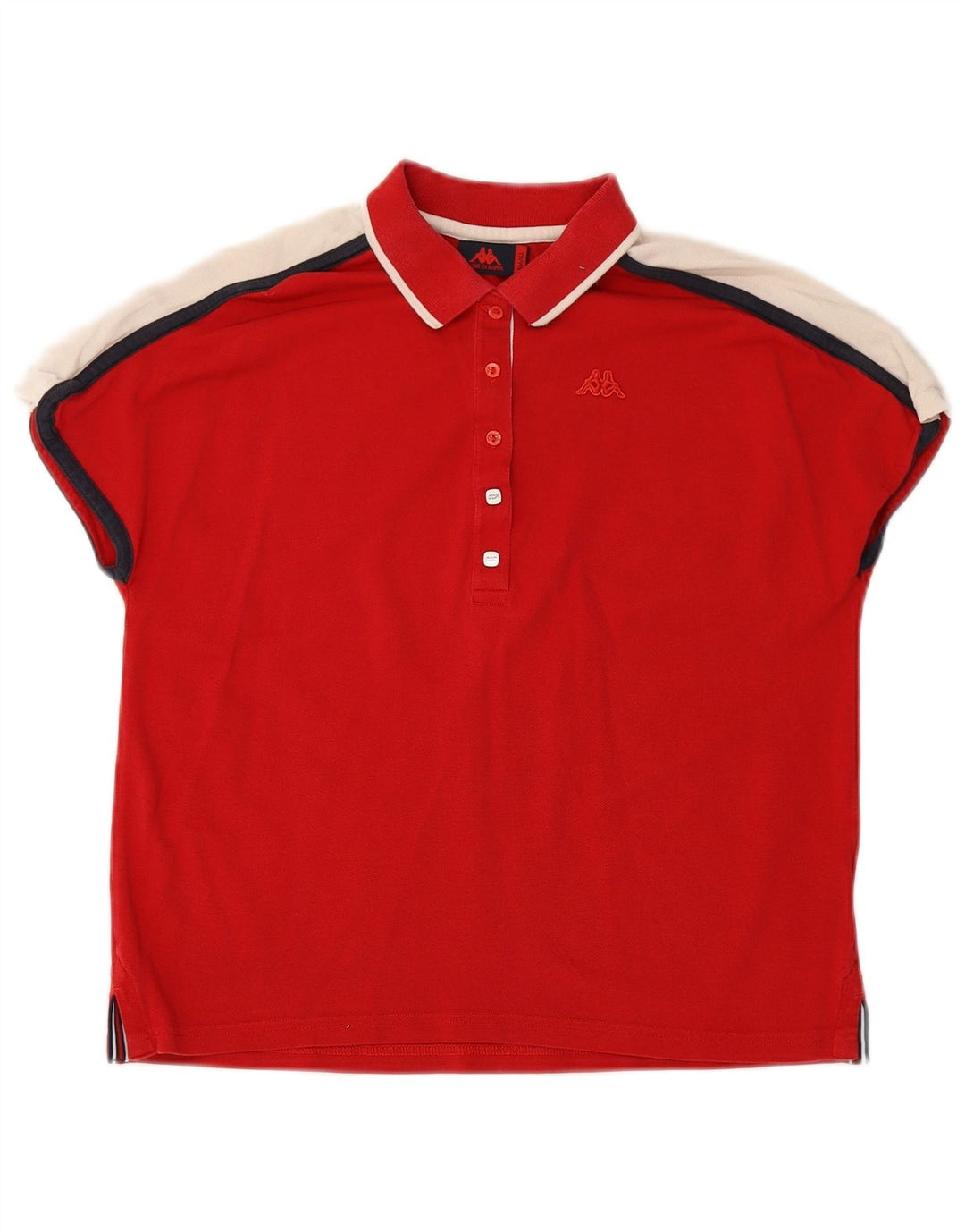 Polo KAPPA da donna UK 10 Small Rosso Colorblock