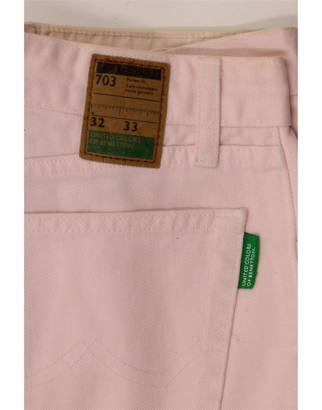 Jeans affusolati da donna Benetton W32 L29 cotone rosa