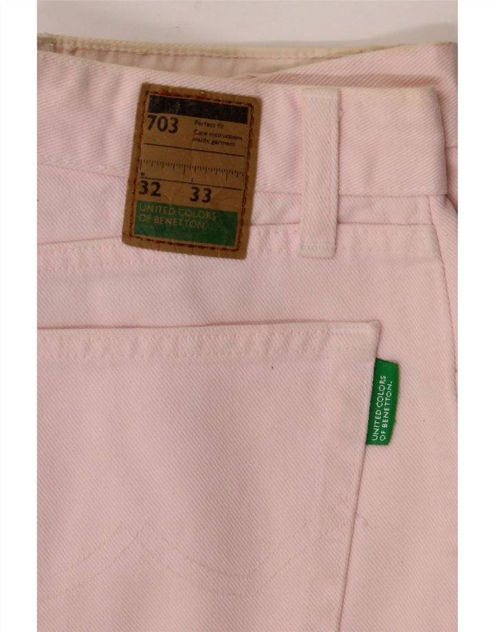Jeans affusolati da donna Benetton W32 L29 cotone rosa