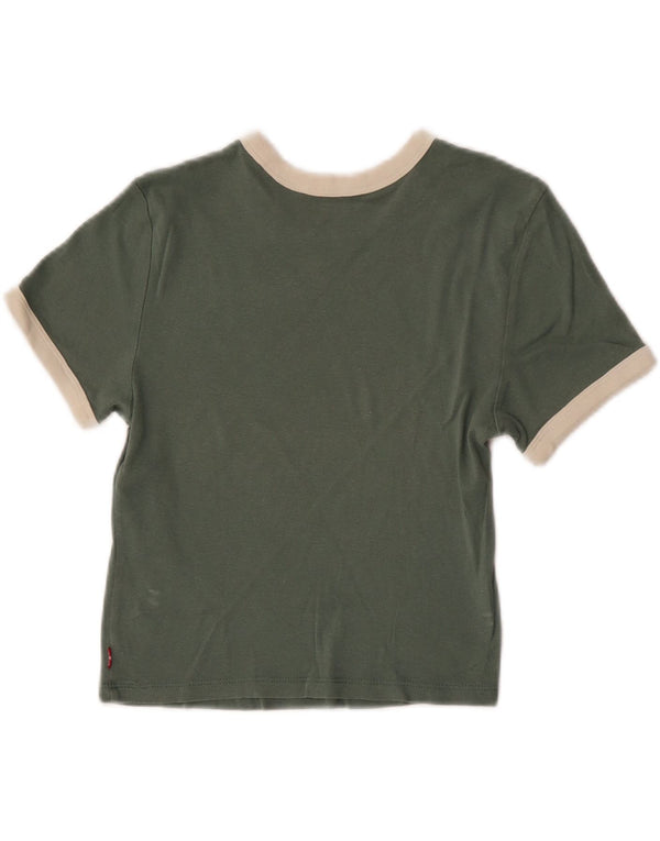 T-shirt grafica per ragazze Levi's Top 7-8 anni XS cotone verde
