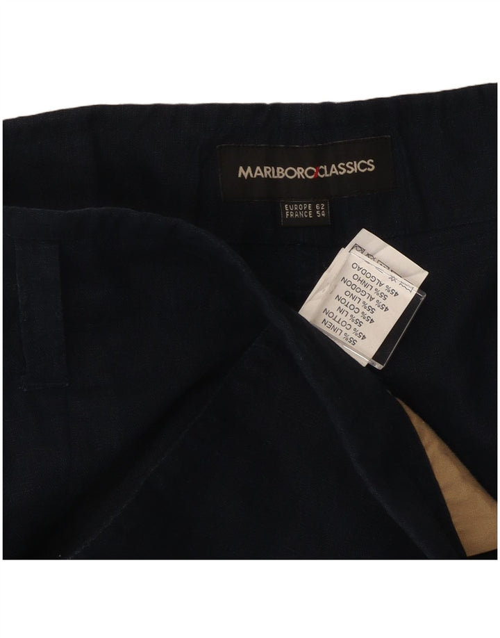 Pantaloncini cargo da uomo Marlboro Classics IT 54 2XL W42 Lino blu navy
