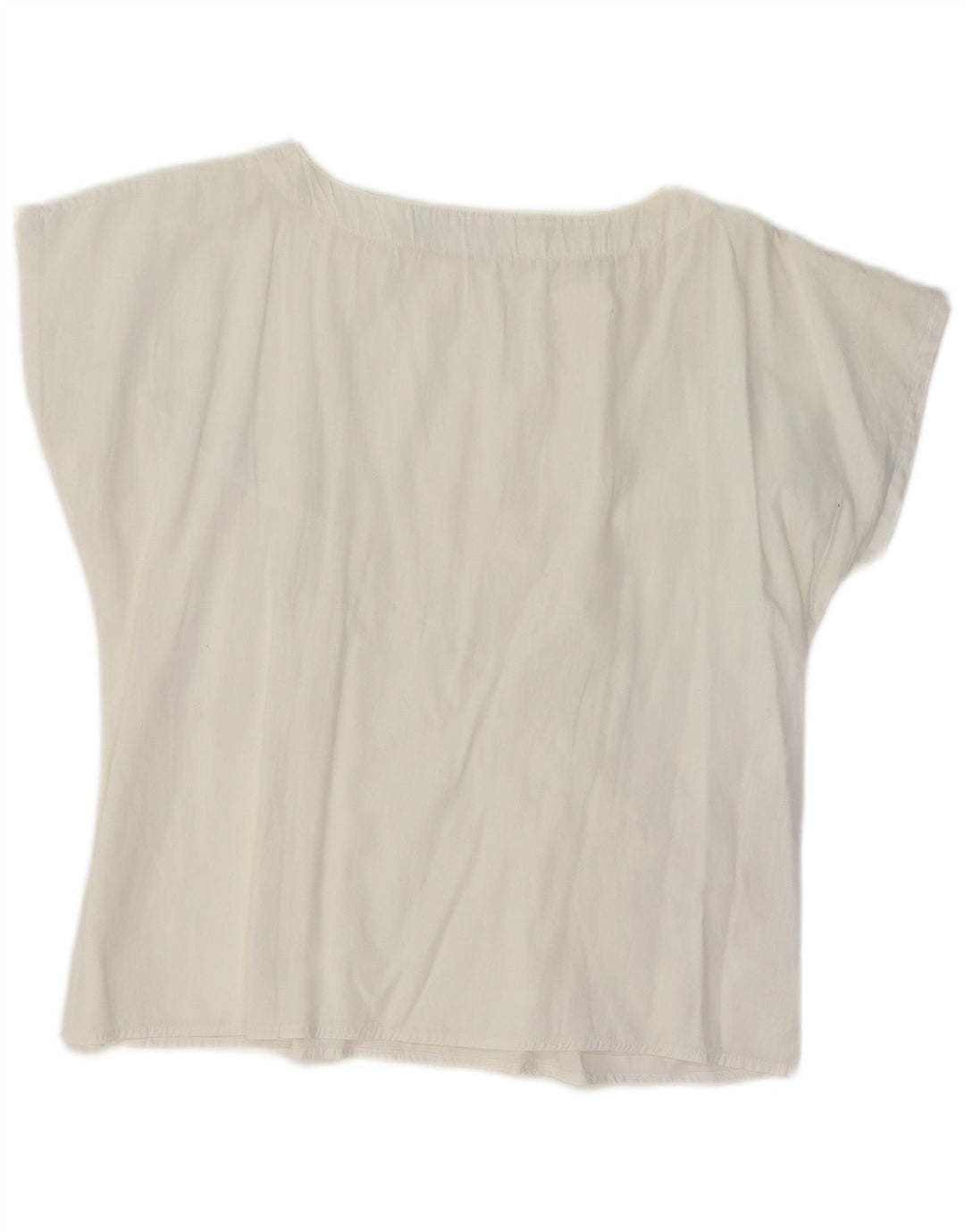 T-shirt corta da donna VINTAGE Top UK 14 medio bianco