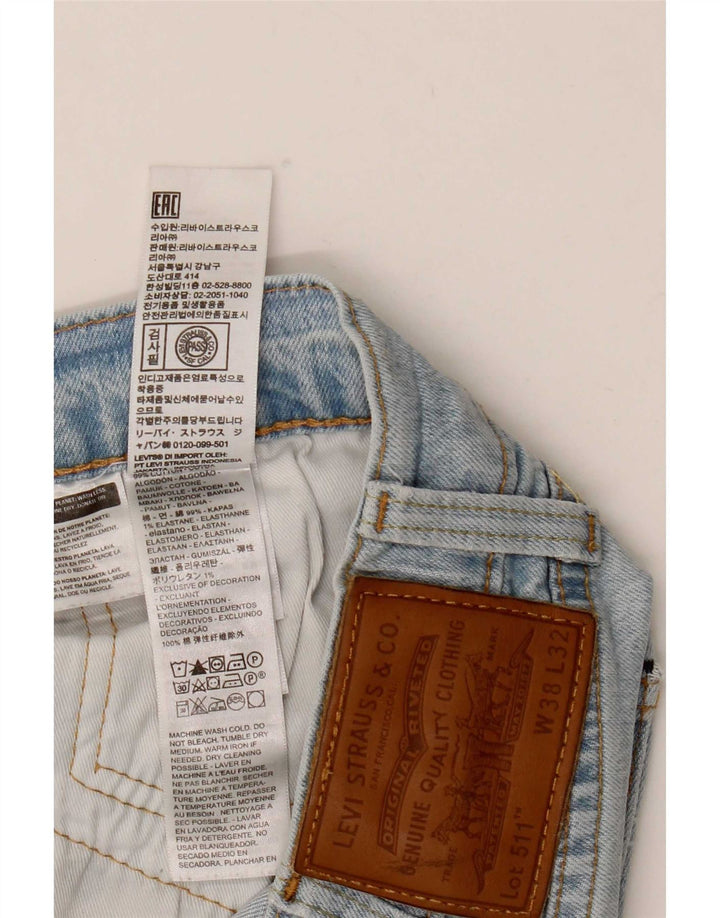 Jeans Levi's Uomo 511 Slim Distressed W38 L32 Cotone Blu