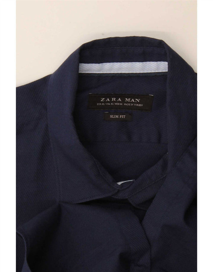 Camicia Zara da uomo slim fit XL blu navy