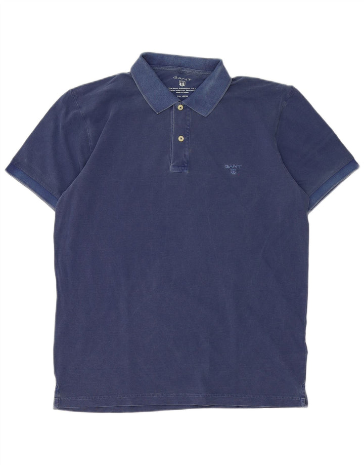 Polo da uomo Gant grande in cotone blu