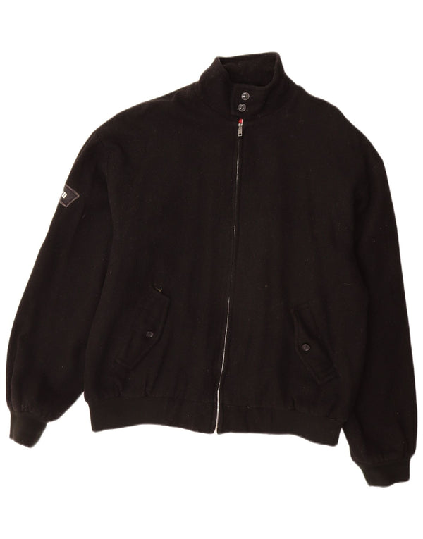Giubbotto bomber vintage da uomo UK 40 grande lana nera