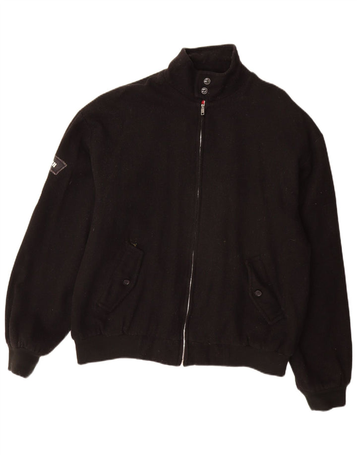 Giubbotto bomber vintage da uomo UK 40 grande lana nera