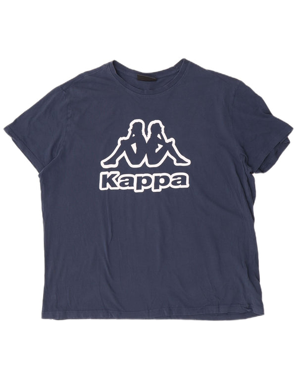T-shirt grafica da uomo Kappa Top 4XL cotone blu navy