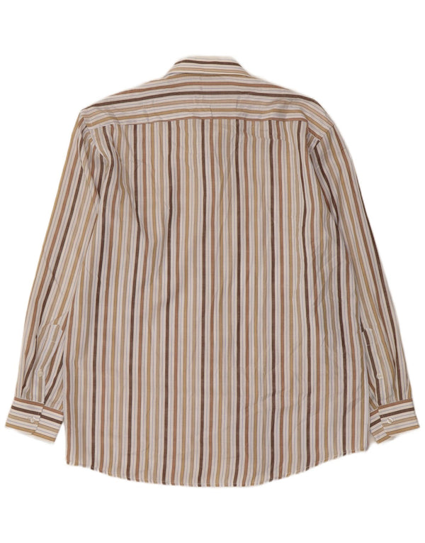 Camicia da uomo vintage taglia 16 1/2 42 grande cotone a righe multicolori