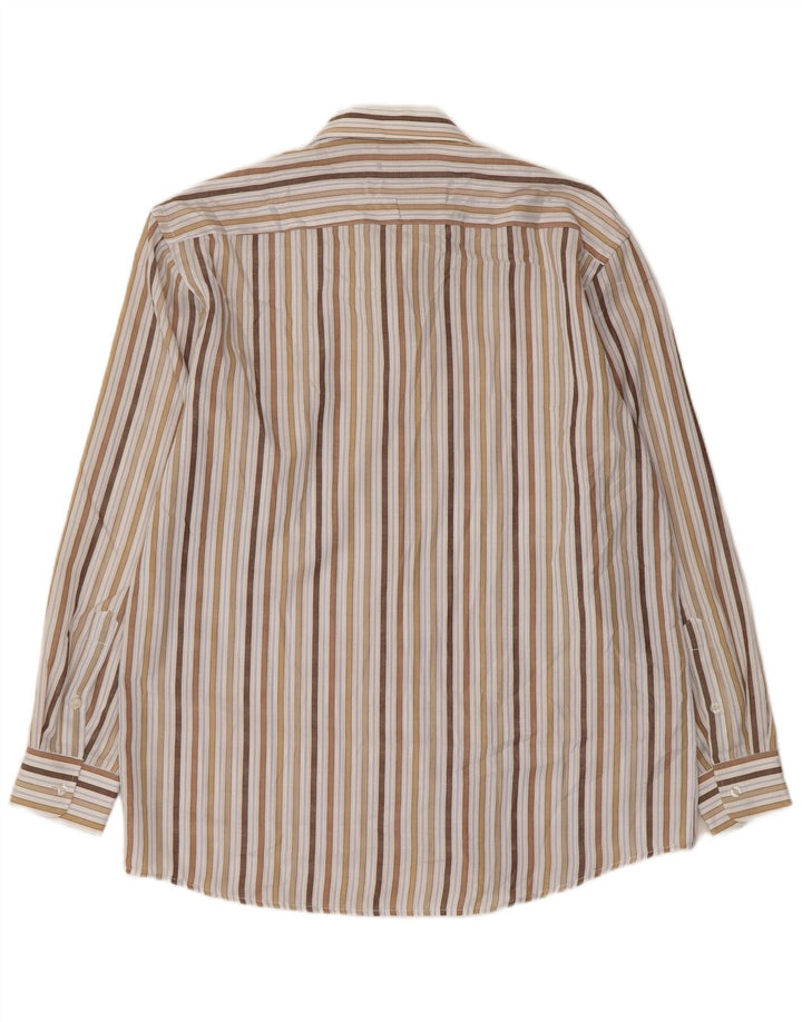 Camicia da uomo vintage taglia 16 1/2 42 grande cotone a righe multicolori