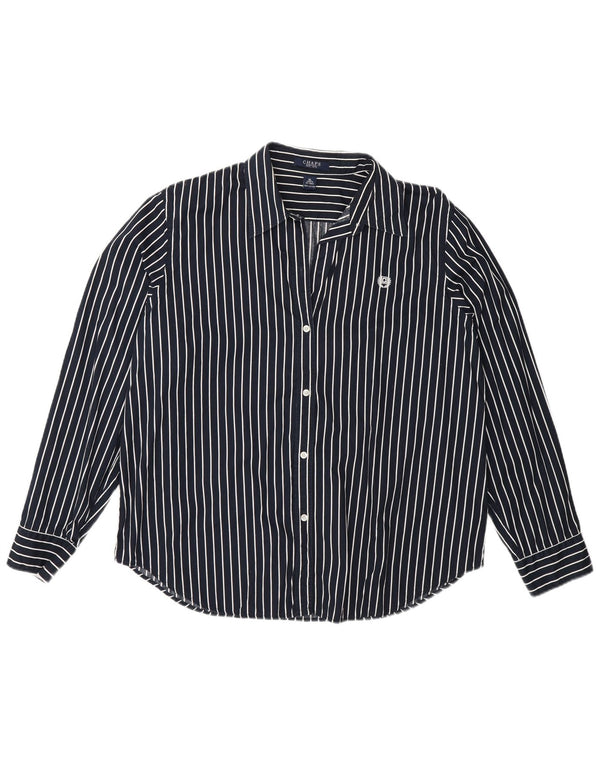 Chaps Camicia da donna UK 18 XL Cotone a righe blu navy
