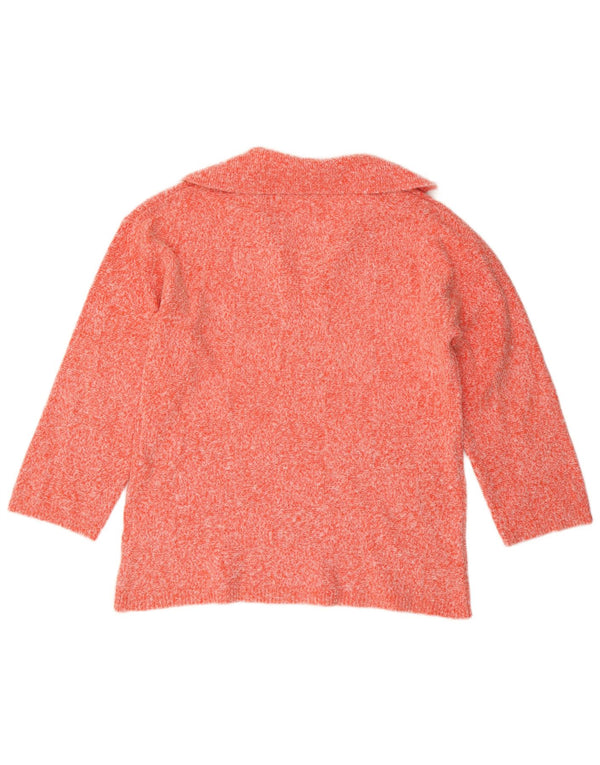 Maglione oversize con collo a polo oversize da donna Zara UK 10 piccolo arancione screziato