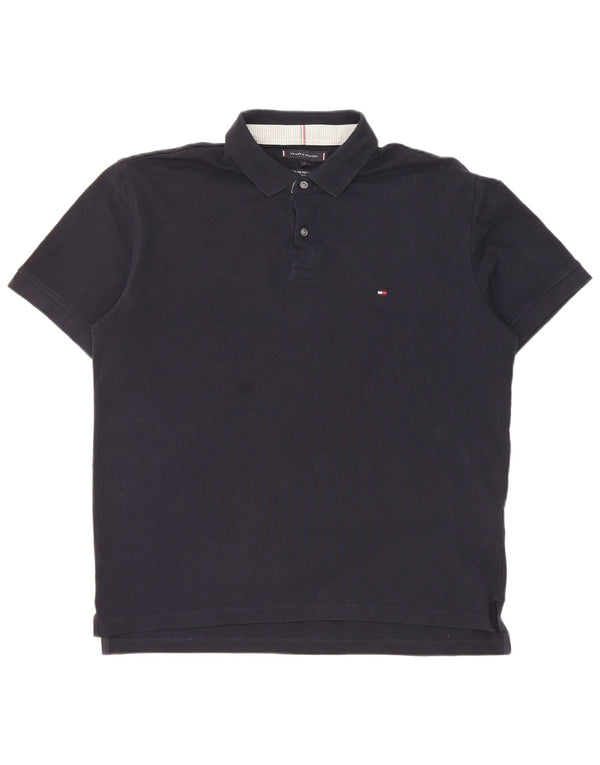 Polo da uomo Regular Fit Tommy Hilfiger XL in cotone blu navy