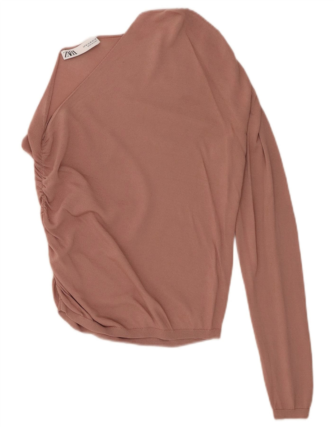 Top monospalla da donna Zara UK 12 Viscosa rosa medio