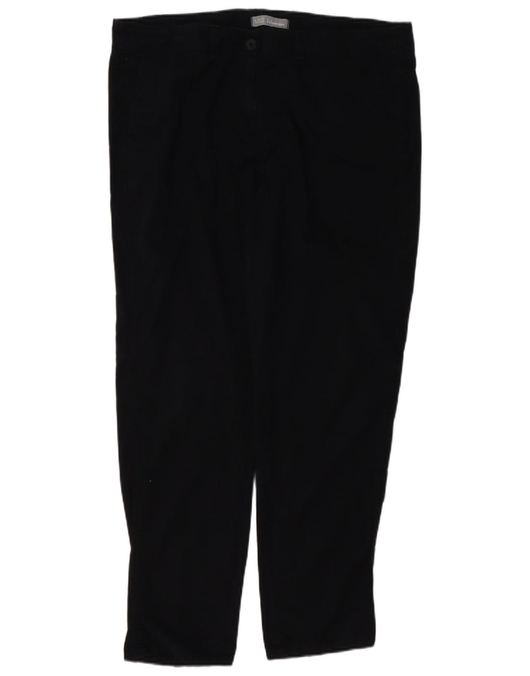 MARKS & SPENCER Pantaloni chino slim da donna UK 16 Large W38 L29 Nero