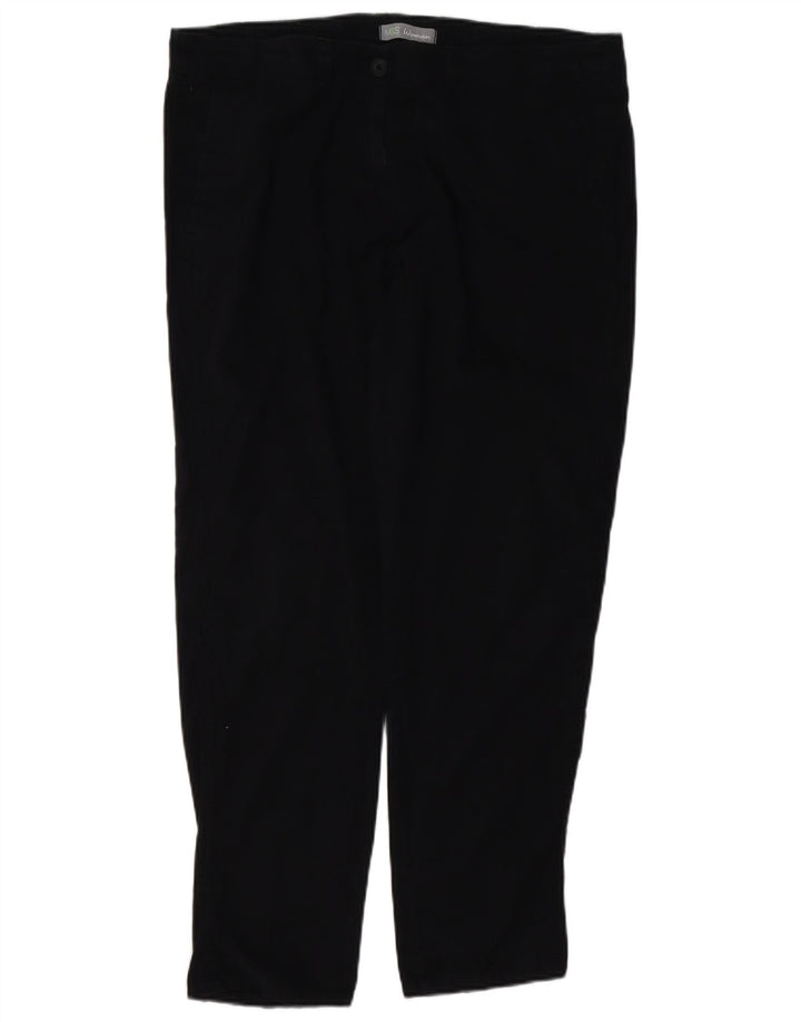 MARKS & SPENCER Pantaloni chino slim da donna UK 16 Large W38 L29 Nero