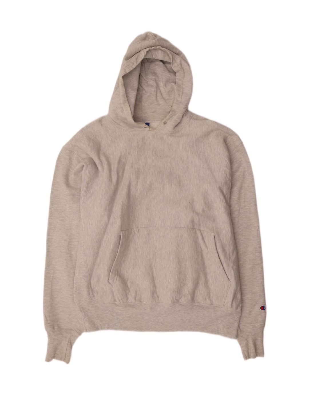CHAMPION Mens Hoodie Jumper Large Grey Cotton