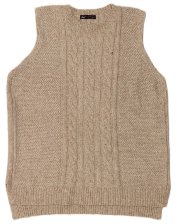 Canotta da donna Marks & Spencer UK 16 grande poliestere beige