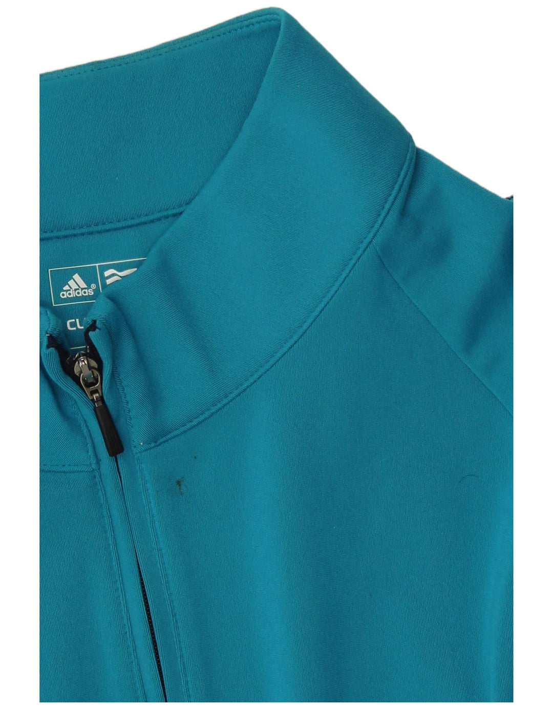 Felpa ADIDAS da uomo Climalite con zip e collo maglione XL blu poliestere