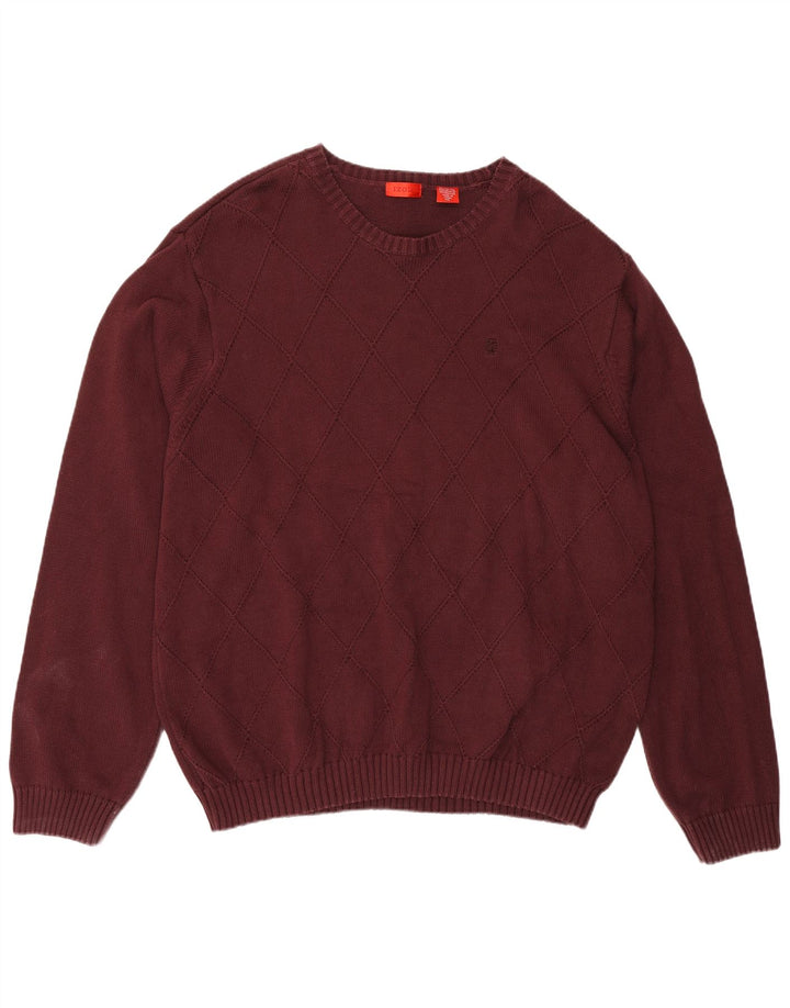 Maglione maglione girocollo da uomo IZOD 2XL cotone bordeaux