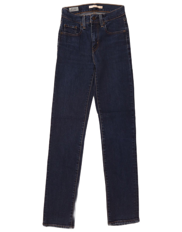 Jeans dritti a vita alta Levi's 724 da donna W25 L30 cotone blu