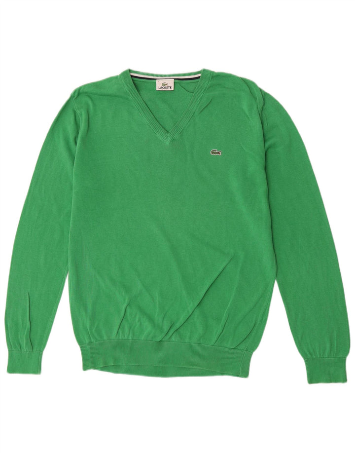 Maglione maglione con scollo a V da uomo Lacoste taglia 4 verde medio
