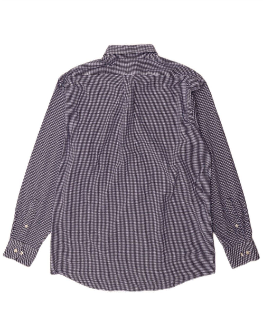 Camicia da uomo vestibilità regolare Chaps taglia 16 1/2 grande cotone a quadretti blu