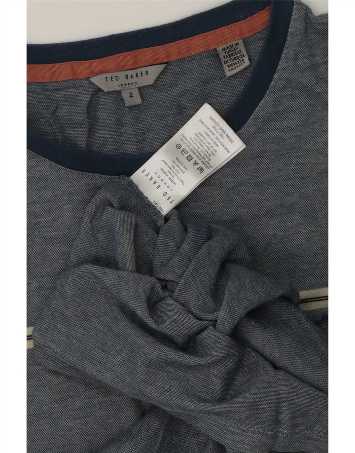 T-shirt da uomo Ted Baker taglia 2 piccola in cotone a righe blu