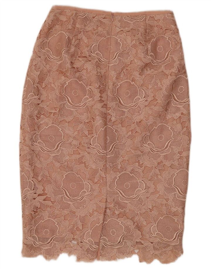 Gonna longuette da donna Ted Baker taglia 2 piccola W26 poliestere floreale rosa