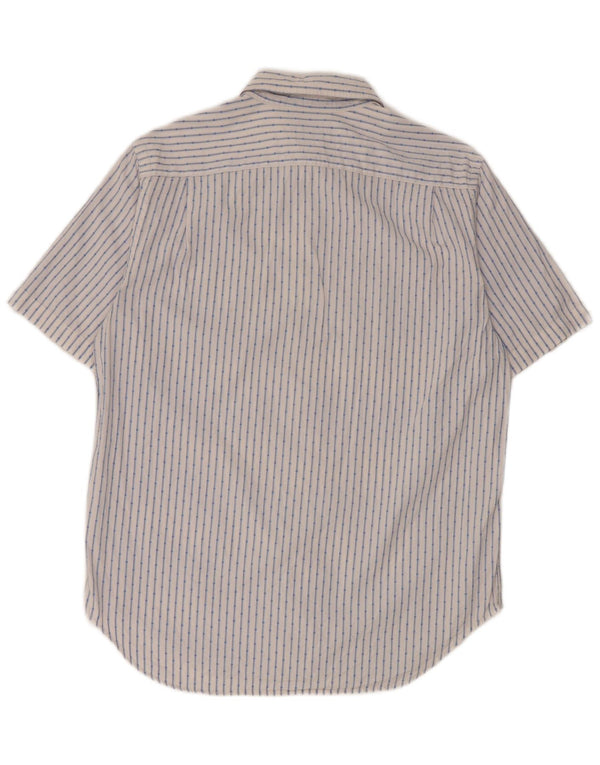 Gap Camicia da uomo a maniche corte vestibilità comoda in cotone a righe bianche medie