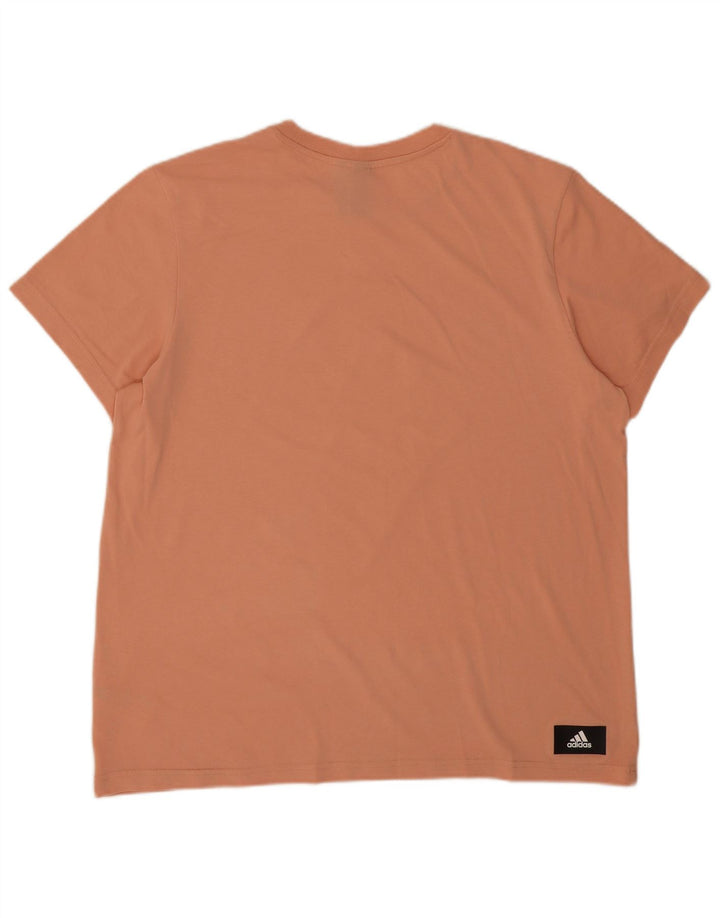Adidas T-shirt grafica oversize da donna Top UK 16/18 Large Arancione Poliestere