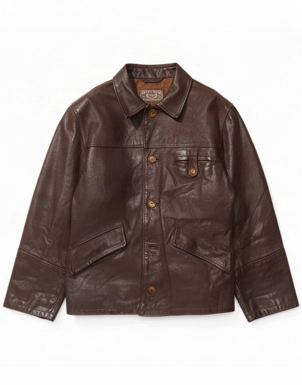 Giacca in pelle da uomo vintage UK 38 Medium Black