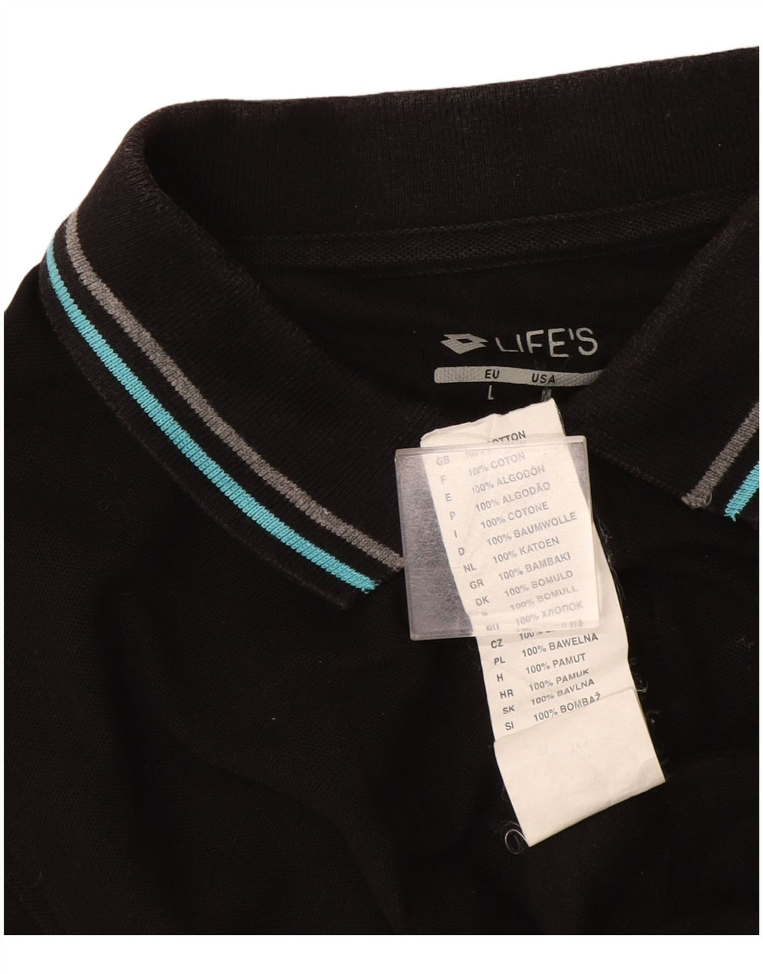 Polo da uomo Lotto Large in cotone nero