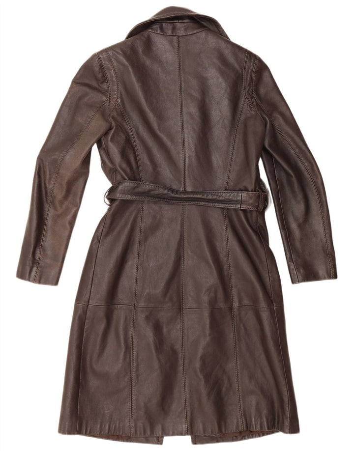 Cappotto in pelle da donna Zara UK 10 piccolo in pelle marrone