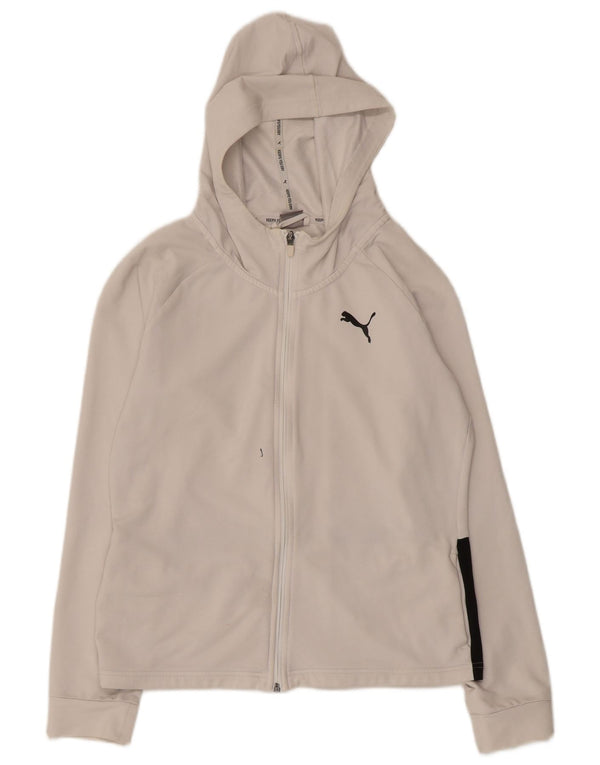 Felpa con cappuccio e zip grafica da donna PUMA UK 10 Small White Colourblock