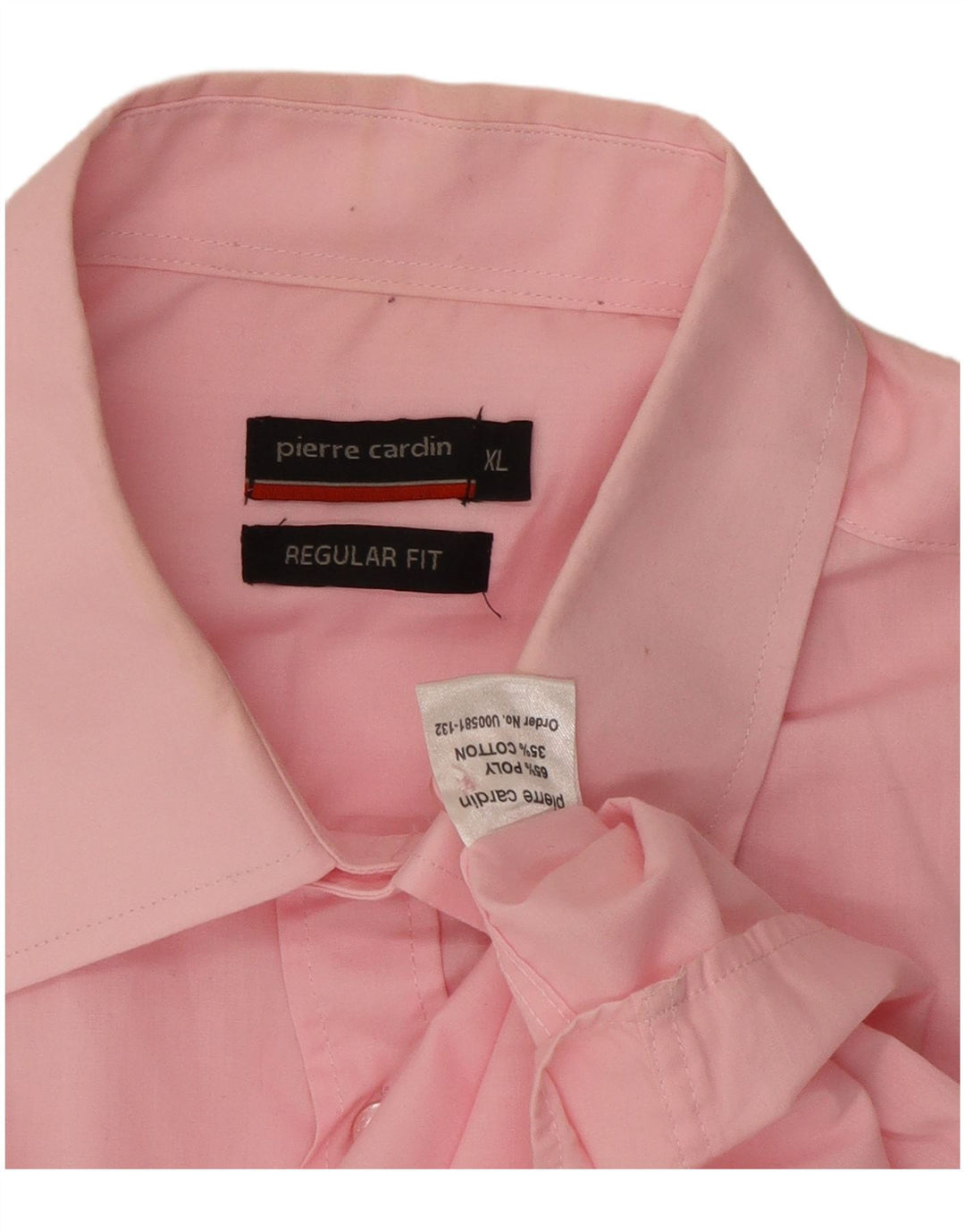 Camicia da uomo a maniche corte Regular Fit Pierre Cardin XL rosa poliestere