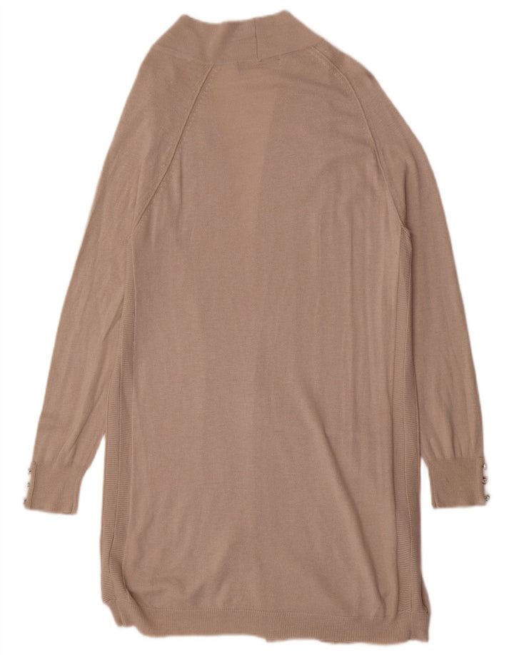 Maglione cardigan aperto lungo da donna Marks & Spencer UK 8 piccolo Beige