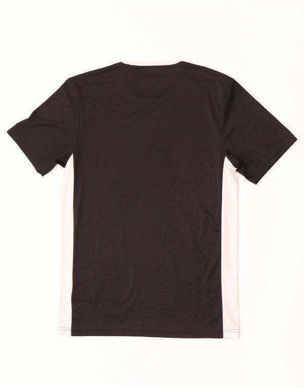 T-shirt Adidas Climalite da uomo, piccola, in poliestere color block nero