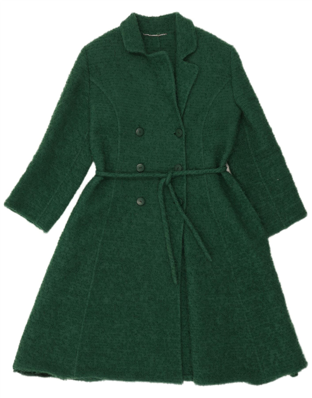 Cappotto doppiopetto da donna VINTAGE UK 14 verde medio