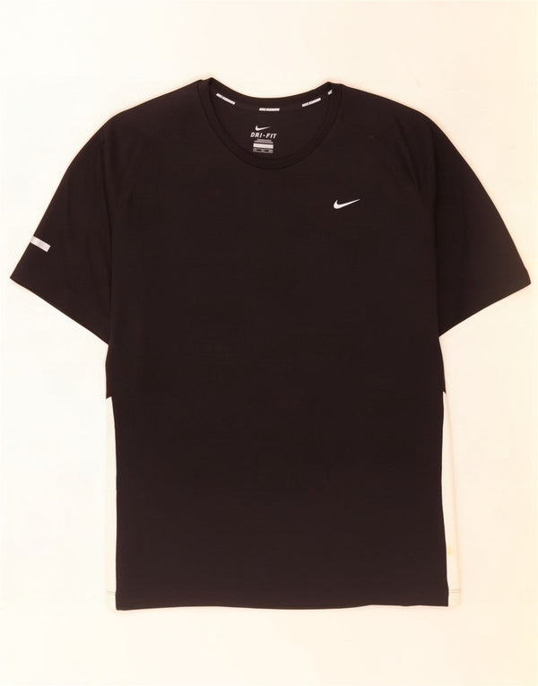 T-shirt da uomo Nike Dri Fit Top 2XL poliestere color block nero