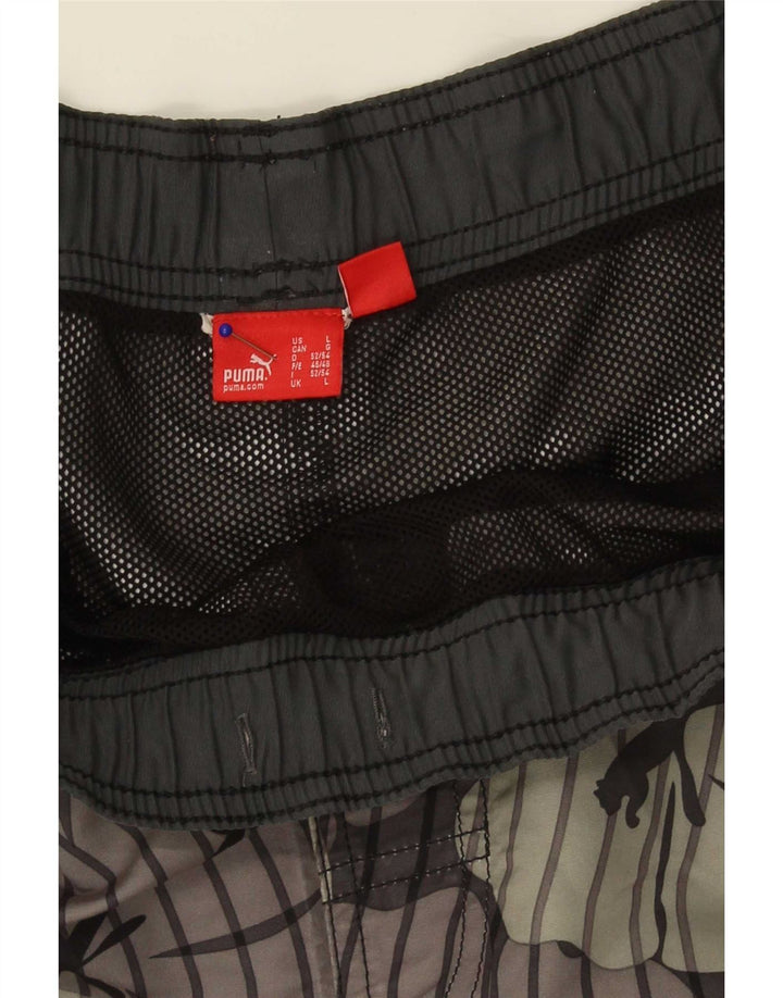 Pantaloncini da bagno da uomo Puma grandi grigi floreali