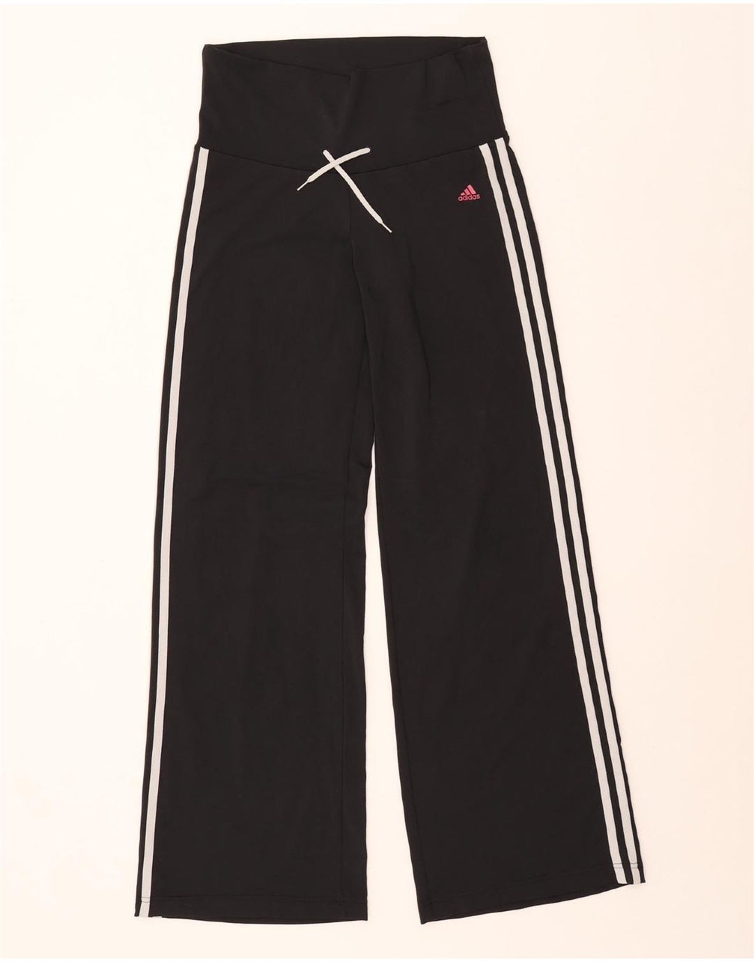 Pantaloni da tuta da donna ADIDAS Climalite a gamba larga UK 12 medio nero