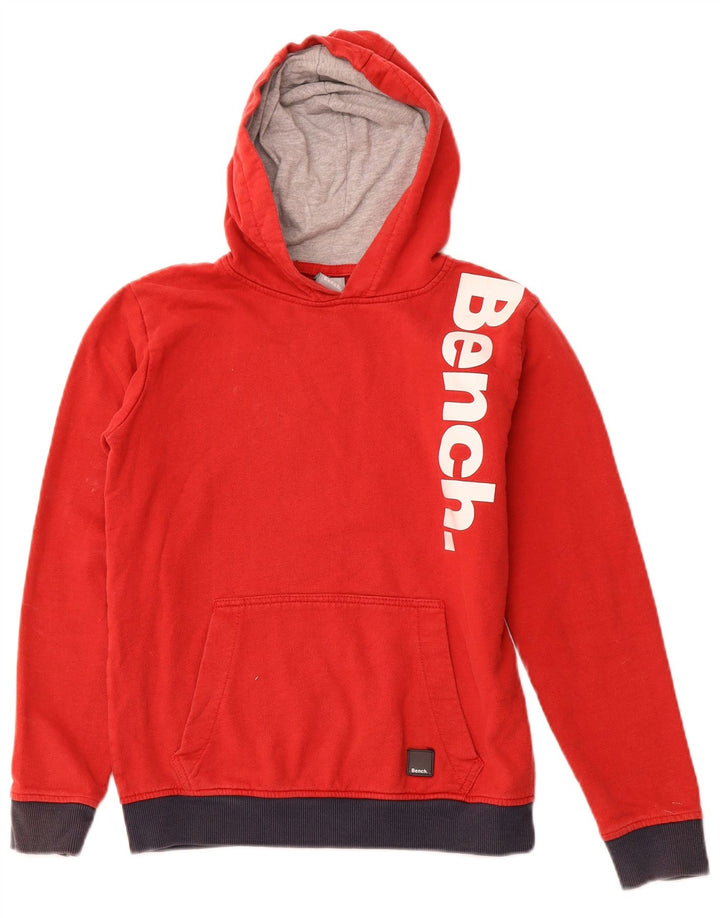 Maglione con cappuccio grafico BENCH per ragazzi 11-12 anni in cotone rosso