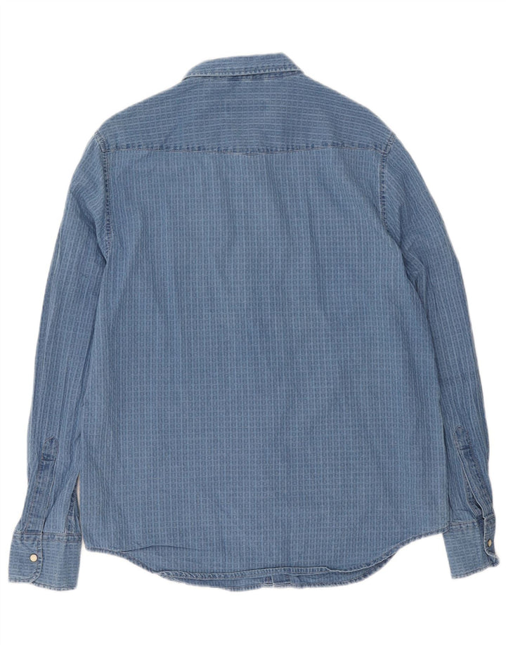 Camicia da uomo Superdry in cotone a quadri grandi blu