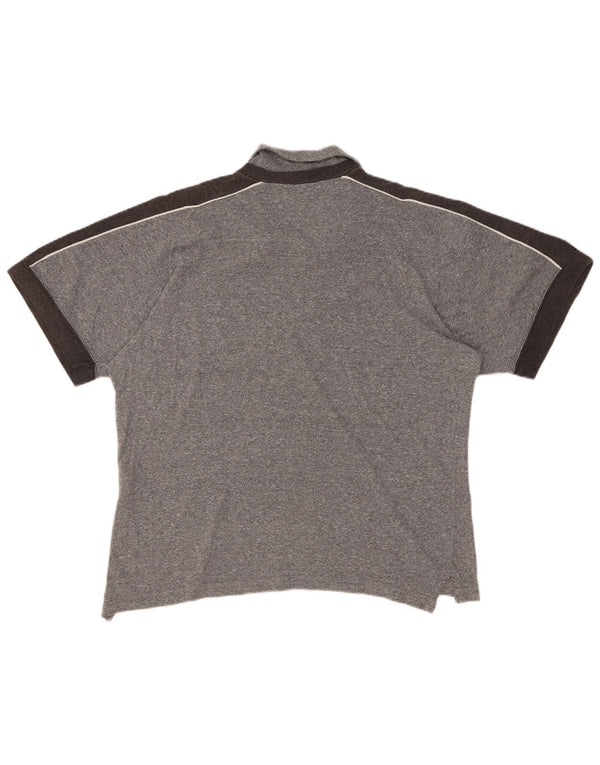 Asics Mens Graphic Polo Shirt Small Grey Colourblock