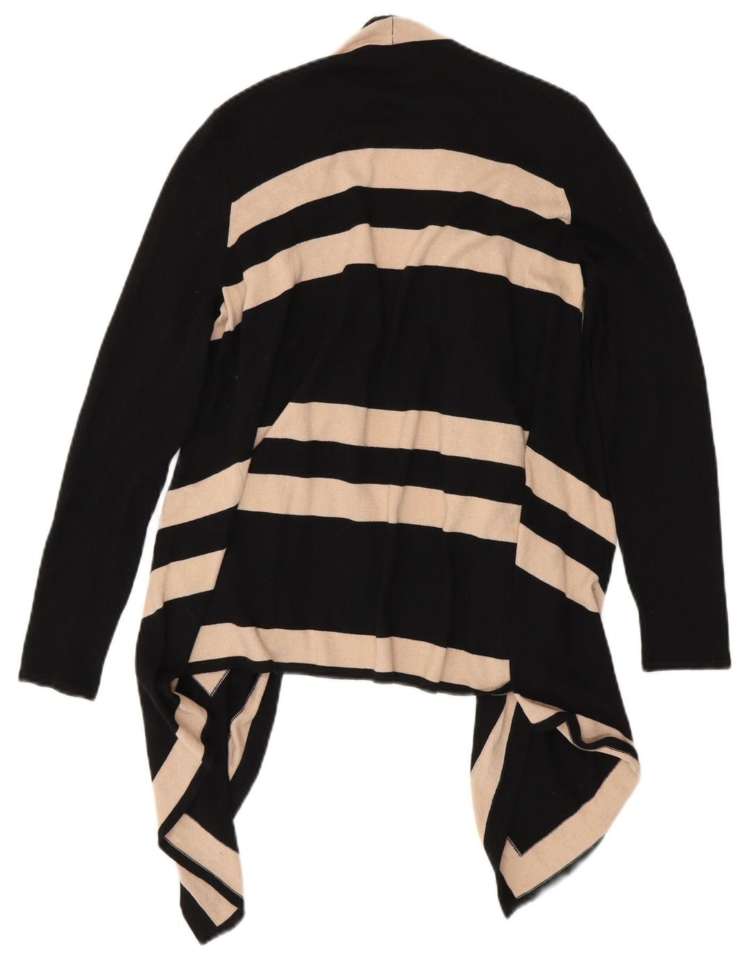 Maglione cardigan aperto asimmetrico da donna M&Co UK 12 medio a righe nere
