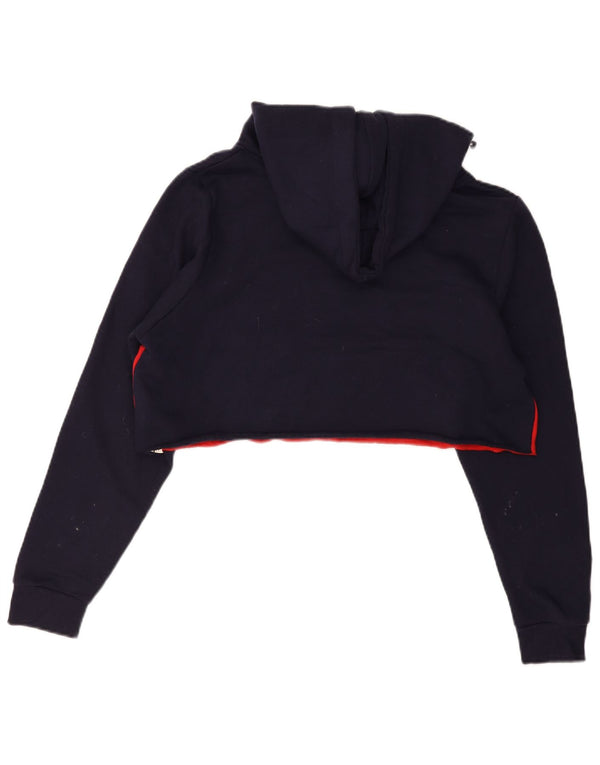 Felpa con cappuccio grafica corta da donna Fila UK 18 XL Blu navy Colourblock