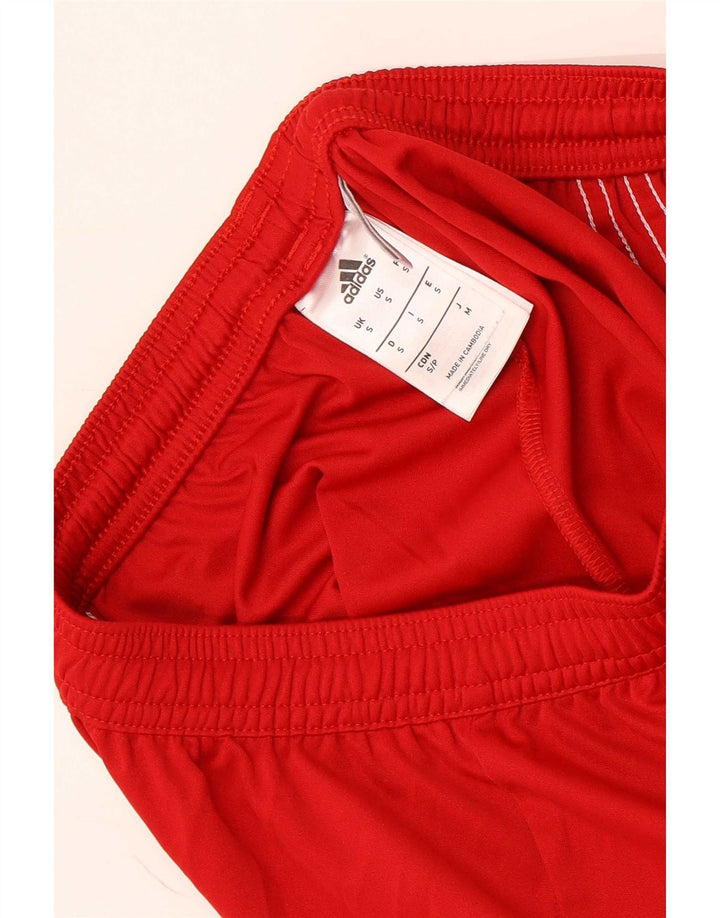 Pantaloncini sportivi Adidas Climalite da uomo piccoli in poliestere color block rosso