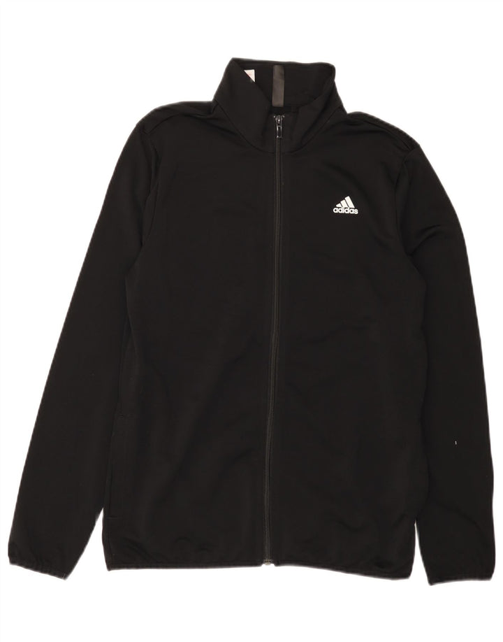 Giacca da ginnastica grafica da ragazzo Adidas 13-14 anni in poliestere nero