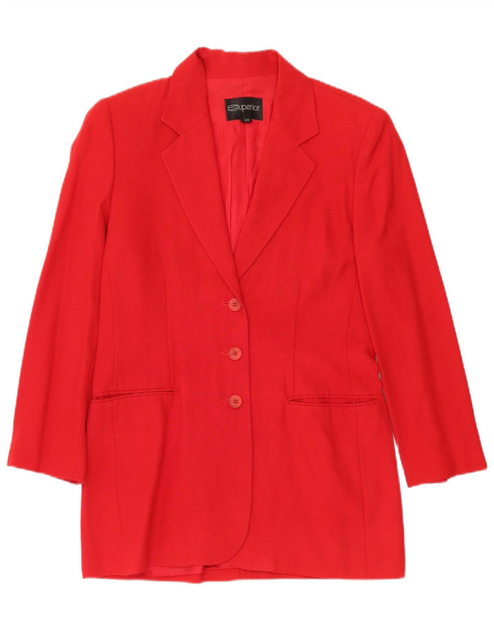 Giacca blazer a 3 bottoni lunga da donna SUPERIOR IT 42 Acetato rosso medio